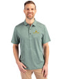 Notre Dame Fighting Irish Cutter & Buck Forge Eco Heather Stripe Stretch Recycled Mens Polo Hunter Heather Front