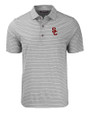 USC Trojans Cutter & Buck Forge Eco Heather Stripe Stretch Recycled Mens Polo Elemental Grey Heather Mannequin
