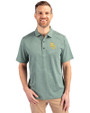 Baylor Bears Cutter & Buck Forge Eco Heather Stripe Stretch Recycled Mens Polo Hunter Heather Front