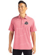 Ohio State Buckeyes- Cutter & Buck Forge Eco Heather Stripe Stretch Recycled Mens Polo Cardinal Red Heather Front