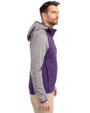 LSU Tigers Cutter & Buck Mainsail Full Zip Hooded Mens Jacket College Purple Heather/Polished Heather Side