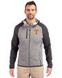 Tennessee Volunteers Cutter & Buck Mainsail Full Zip Hooded Mens Jacket Polished Heather/Charcoal Heather Front