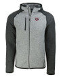 Texas A&M Aggies Cutter & Buck Mainsail Full Zip Hooded Mens Jacket Polished Heather/Charcoal Heather Mannequin