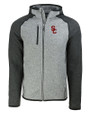 USC Trojans Cutter & Buck Mainsail Full Zip Hooded Mens Jacket Polished Heather/Charcoal Heather Mannequin