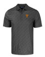 Tennessee Volunteers Cutter & Buck Pike Eco Pebble Print Stretch Recycled Mens Polo Black Mannequin
