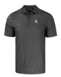 Baylor Bears Cutter & Buck Pike Eco Pebble Print Stretch Recycled Mens Polo Black Mannequin