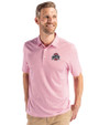 Ohio State Buckeyes- Cutter & Buck Pike Eco Symmetry Print Stretch Recycled Mens Polo White/Red Front