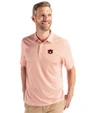Auburn Tigers Cutter & Buck Pike Eco Symmetry Print Stretch Recycled Mens Polo White/College Orange Front