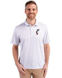 Cincinnati Bearcats Cutter & Buck Pike Eco Symmetry Print Stretch Recycled Mens Polo White/Polished Front