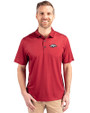 Arkansas Razorbacks Cutter & Buck Pike Eco Tonal Geo Print Stretch Recycled Mens Polo Cardinal Red Front