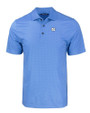 North Carolina Tar Heels Cutter & Buck Pike Eco Tonal Geo Print Stretch Recycled Mens Polo Atlas Light Blue Mannequin