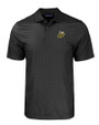 Baldwin Wallace Yellow Jackets Cutter & Buck Pike Eco Tonal Geo Print Stretch Recycled Mens Polo Black Mannequin