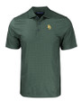Baylor Bears Cutter & Buck Pike Eco Tonal Geo Print Stretch Recycled Mens Polo Hunter Green Mannequin