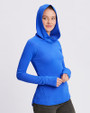 Cutter & Buck Womens Traverse Sweatshirt Hoodie Chelan Blue Front 1