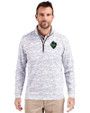 Hillsboro Hops Cutter & Buck Traverse Stretch Eco Camo Print Quarter Zip Mens Big and Tall Pullover Charcoal Front
