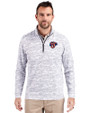 Jacksonville Jumbo Shrimp Cutter & Buck Traverse Stretch Eco Camo Print Quarter Zip Mens Big and Tall Pullover Charcoal Front