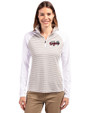 Lansing Lugnuts Cutter & Buck Forge Tonal Stripe Stretch Half Zip Womens Top White/Polished Front