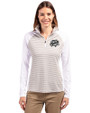 Omaha Storm Chasers Cutter & Buck Forge Tonal Stripe Stretch Half Zip Womens Top White/Polished Front