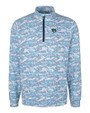 Gwinnett Stripers Cutter & Buck Traverse Stretch Eco Camo Print Quarter Zip Mens Pullover Indigo Mannequin