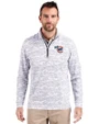 Iowa Cubs Cutter & Buck Traverse Stretch Eco Camo Print Quarter Zip Mens Pullover Charcoal Front