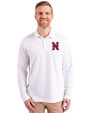 Nashville Sounds Cutter & Buck Advantage Eco Tri-Blend Pique Mens Long Sleeve Polo White Front