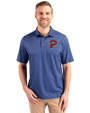 Portland Sea Dogs Cutter & Buck Pike Banner Print Stretch Mens Polo Navy Blue Front