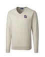 New Hampshire Fisher Cats Cutter & Buck Lakemont Tri-Blend Mens V-Neck Pullover Sweater Oatmeal Heather Mannequin