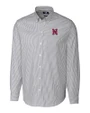Nashville Sounds Cutter & Buck Stretch Oxford Stripe Mens Long Sleeve Dress Shirt Charcoal Mannequin
