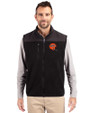 Cincinnati Bengals Historic Cutter & Buck Cascade Eco Sherpa Mens Big and Tall Fleece Vest Black Front