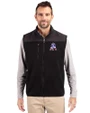New England Patriots Historic Cutter & Buck Cascade Epic Comfort Recycled Sherpa Fleece Mens Big & Tall Full Zip Vest Black Front