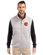Cincinnati Bengals Historic Cutter & Buck Charter Eco Recycled Mens Full-Zip Vest Polished Medium Gray Front