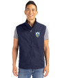 Los Angeles Chargers Historic Cutter & Buck Charter Eco Full-Zip Mens Big & Tall Vest Navy Blue Front