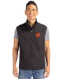 Cincinnati Bengals Historic Cutter & Buck Charter Eco Full-Zip Mens Big & Tall Vest Black Front