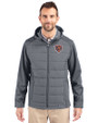 Chicago Bears Historic Cutter & Buck Evoke Recycled HoneycombFleece Mens Big & Tall Hybrid Full Zip Jacket Elemental Grey Front