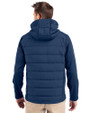 New York Giants Historic Cutter & Buck Evoke Hybrid Eco Softshell Recycled Full Zip Mens Big & Tall Hooded Jacket Navy Blue Back