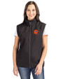Cincinnati Bengals Historic Cutter & Buck Charter Eco Recycled Full-Zip Womens Vest Black Front