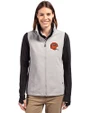 Cincinnati Bengals Historic Cutter & Buck Charter Eco Recycled Full-Zip Womens Vest Polished Medium Gray Front