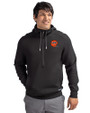 Cincinnati Bengals Historic Cutter & Buck Roam Epic Versatility Half Zip Recycled Mens Hooded Pullover Black Front