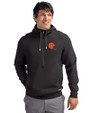 Cincinnati Bengals Historic Cutter & Buck Roam Recycled Buttery-Soft Knit Mens Half Zip Hooded Pullover Black Front