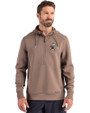 Cleveland Browns Historic Cutter & Buck Roam Epic Versatility Half Zip Recycled Mens Hooded Pullover Mushroom Front