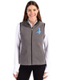 Detroit Lions Historic Cutter & Buck Cascade Eco Fleece Womens Vest Elemental Grey/Black Front