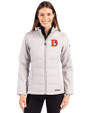 Denver Broncos Historic Cutter & Buck Evoke Recycled Honeycomb Fleece Womens Hybrid Full Zip Jacket CONCRETE Front