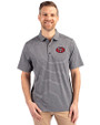 San Francisco 49ers Historic Cutter & Buck Forge Eco Heather Stripe Stretch Recycled Mens Big & Tall Polo Black Heather Front