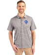 Los Angeles Rams Historic Cutter & Buck Forge Eco Heather Stripe Stretch Recycled Mens Big & Tall Polo Elemental Grey Heather Front