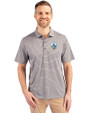 Los Angeles Chargers Historic Cutter & Buck Forge Eco Heather Stripe Stretch Recycled Mens Big & Tall Polo Elemental Grey Heather Front
