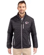 Kansas City Chiefs Cutter & Buck Rainier Recycled Insulated Puffer Mens Full Zip Jacket Black Front