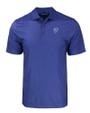 Los Angeles Rams Historic Cutter & Buck Pike Eco Tonal Geo Print Stretch Recycled Mens Polo Tour Blue Mannequin