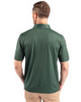 New York Jets Historic Cutter & Buck Pike Eco Tonal Geo Print Stretch Recycled Mens Polo Hunter Green Back