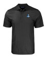 Detroit Lions Historic Cutter & Buck Pike Eco Tonal Geo Print Stretch Recycled Mens Polo Black Mannequin