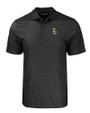 Green Bay Packers Historic Cutter & Buck Pike Eco Tonal Geo Print Stretch Recycled Mens Polo Black Mannequin